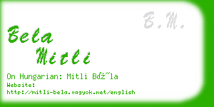 bela mitli business card